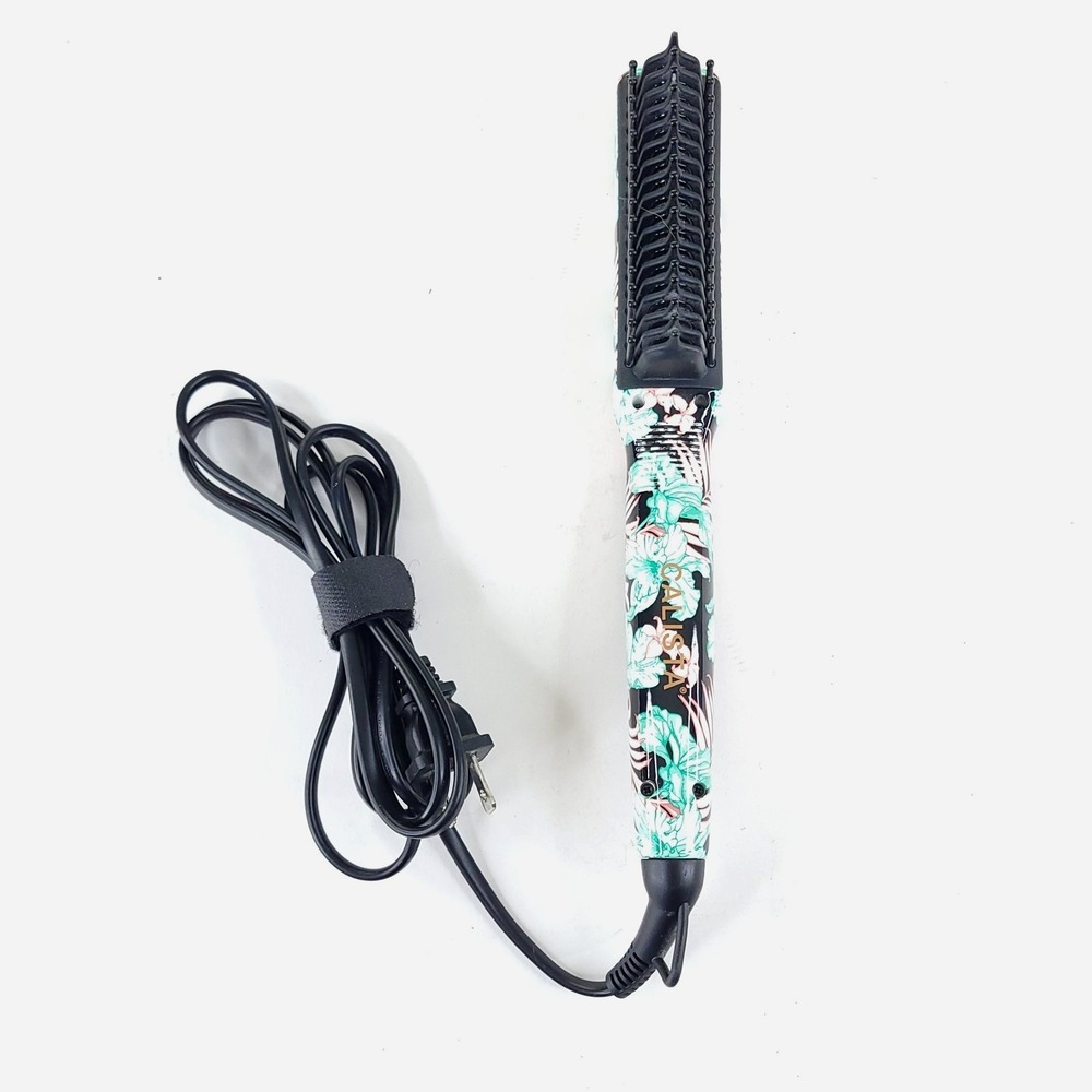 Calista Triangl PRO Heated Hair Detailer Brush Beautiful Floral Design